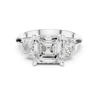 Three-Stone Diamond Engagement Ring | 2.5ct Center with Round Side Stones