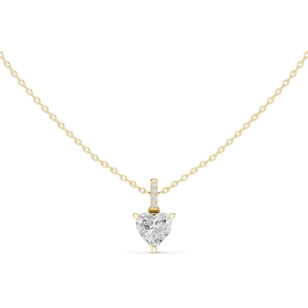 Diamond Solitaire Bezel Pendant Necklace (1.50ct) with Chain