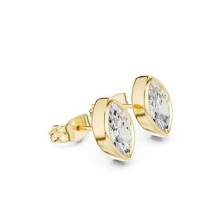 Elegant Bezel Diamond Stud Earrings