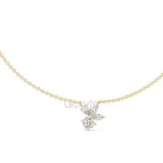 Diamond Floral Pendant Necklace