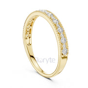 Milgrain Diamond Band | Half Eternity Ring