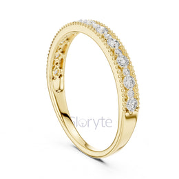 Milgrain Diamond Band | Half Eternity Ring