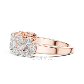 Nature Inspired Marquise Diamond Band Ring
