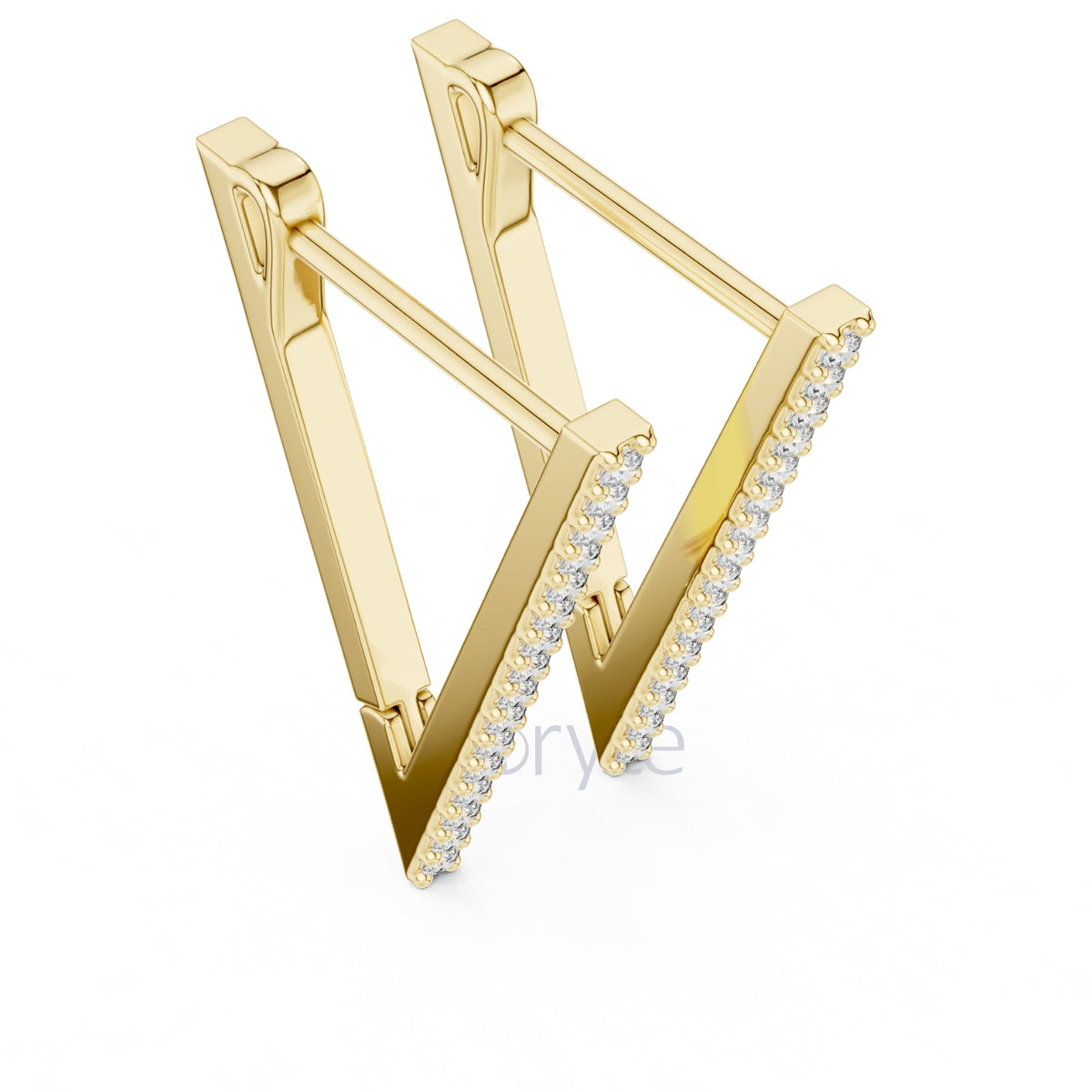 Geometric V-Shape Hoop Earrings