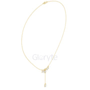 Baguette Cluster Drop Diamond Necklace
