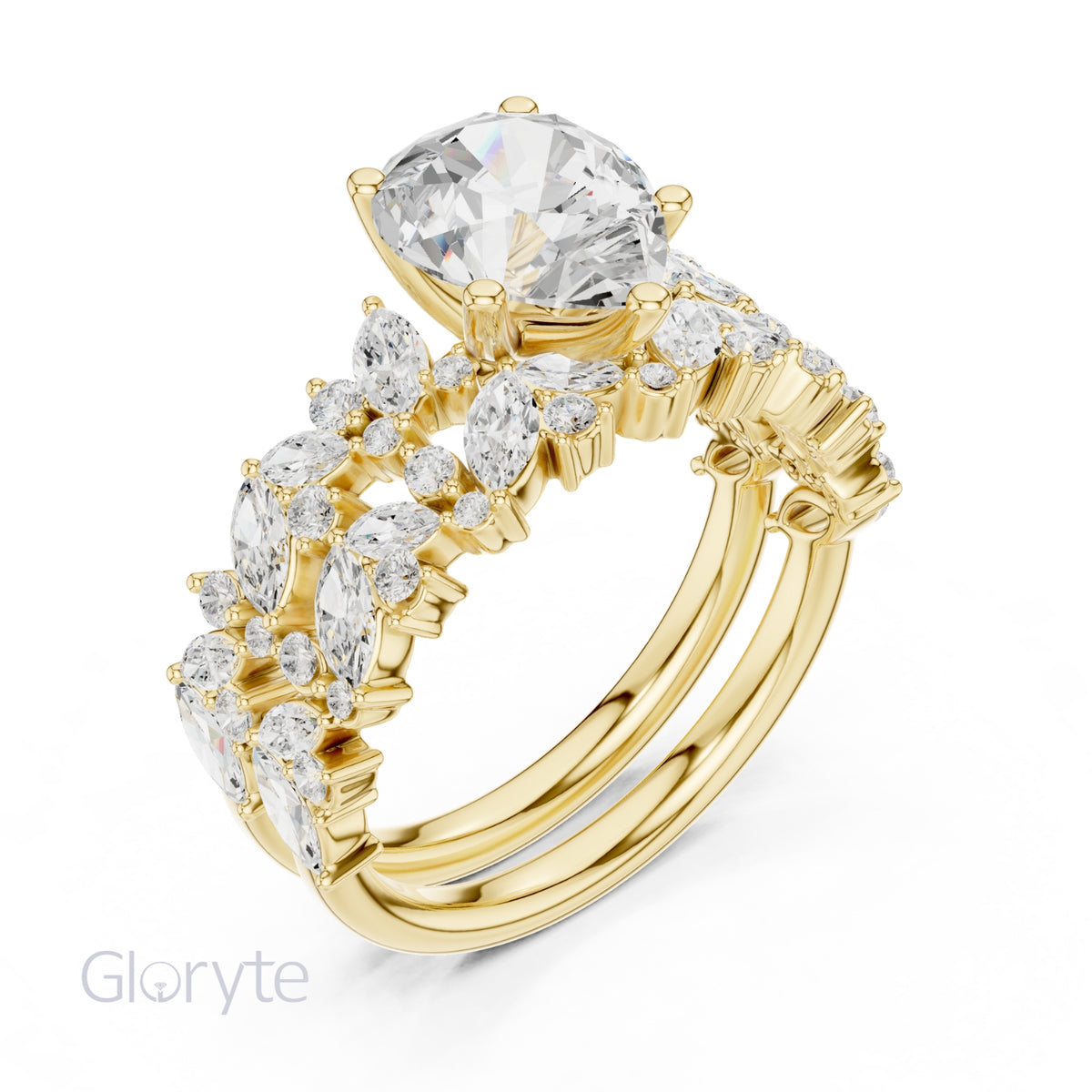 Floral & Round Diamond Cluster Ring – 3.70 CTW