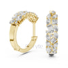 Cluster Diamond Hoop Earrings – Lab-Grown / Moissanite | Sterling Silver, 10k, 14k Gold