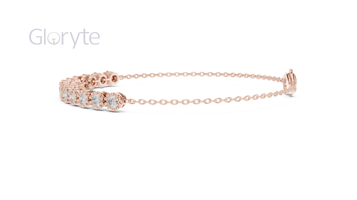 Diamond Halo Tennis Bracelet 3.00mm