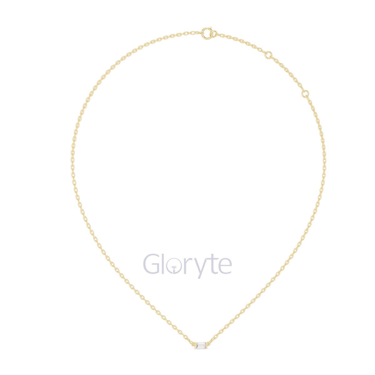 Baguette Diamond Bar Necklace