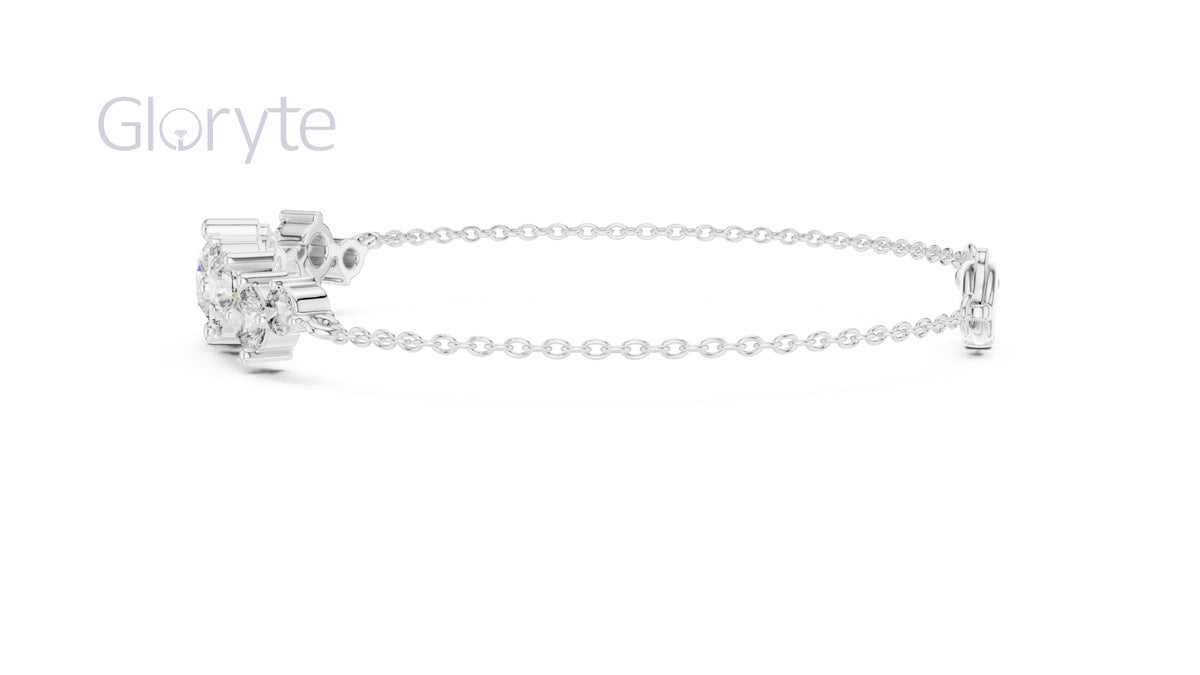 Cluster Round Cut Diamond Bracelet