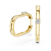 Minimalist Solitaire Hoop Earrings