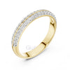 Double Row Diamond Band Ring in 925 Silver, 10K & 14K Gold