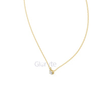 Emerald Cut Solitaire Diamond Pendant Necklace