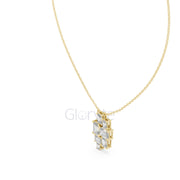 Three-Stone Toi et Moi Diamond Pendant Necklace