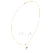 Solitaire Curve Diamond Pendant Necklace