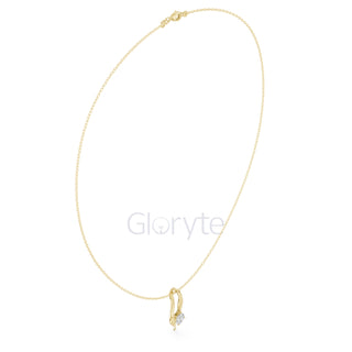 Solitaire Curve Diamond Pendant Necklace