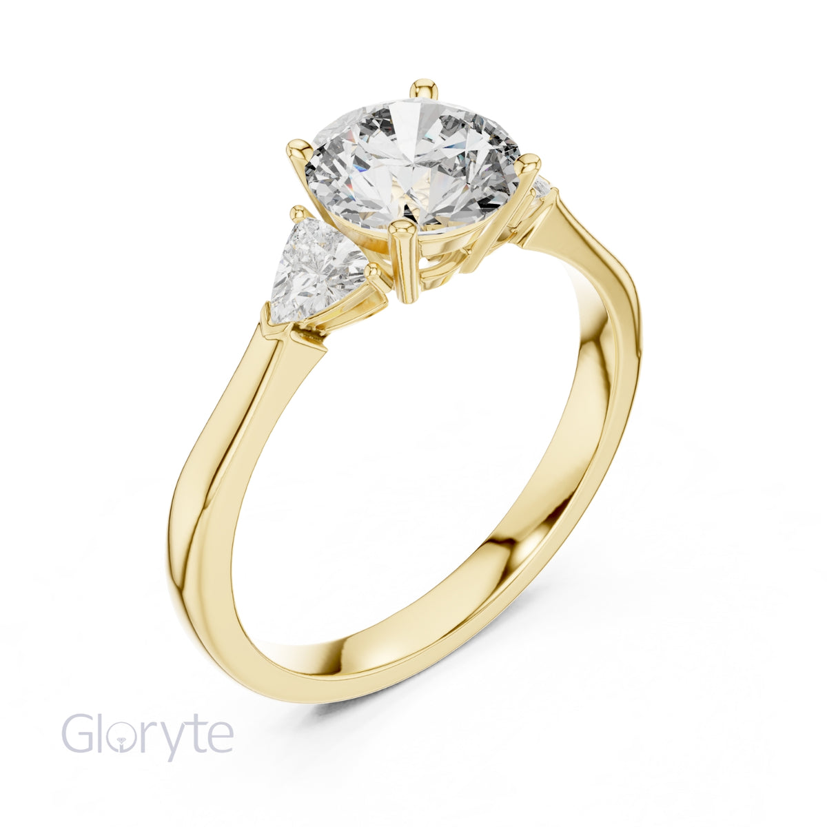 Three Stone Diamond Ring Collection | 1.30 CTW | Trillion Side Stones