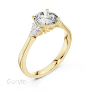 Three Stone Diamond Ring Collection | 1.30 CTW | Trillion Side Stones