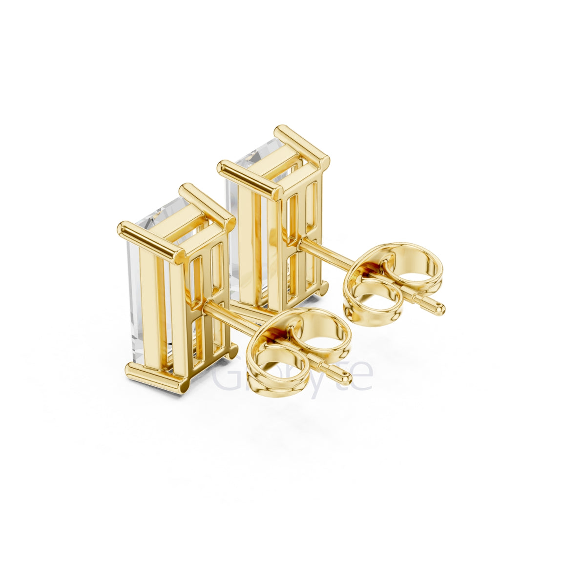 Baguette Diamond Stud Earrings