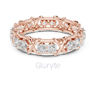 Criss-Cross Diamond Eternity Band – Round Cut