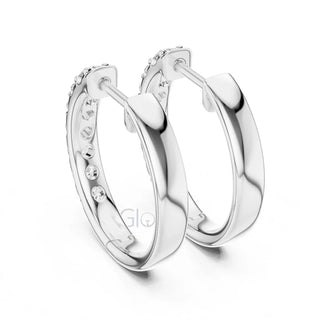 Classic Diamond Huggie Hoop Earrings