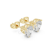 Heart Diamond Stud Earrings