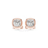 Cushion Diamond Bezel Set Studs in 925 Silver, 14K & 18K Gold