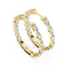 Marquise & Round Diamond Hoop Earrings – Lab-Grown & Moissanite Options | S925, 10k, 14k Gold