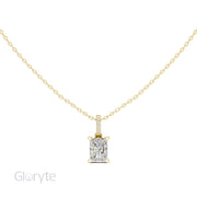 Diamond Solitaire Bezel Pendant Necklace (1.50ct) with Chain