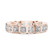Asscher Cut Diamond Bezel-Set Eternity Band