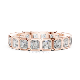 Asscher Cut Diamond Bezel-Set Eternity Band