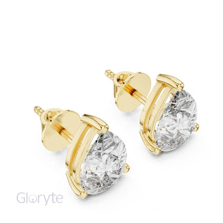 Pear Cut Diamond Solitaire Earrings