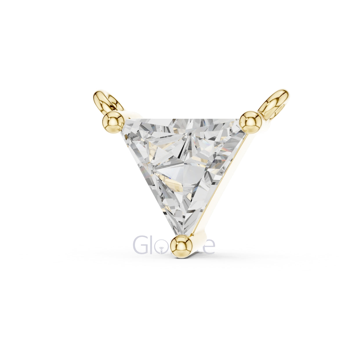 Triangle Solitaire Diamond Pendant Necklace