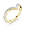 V-Shaped Diamond Band in 925 Silver, 10K & 14K Gold