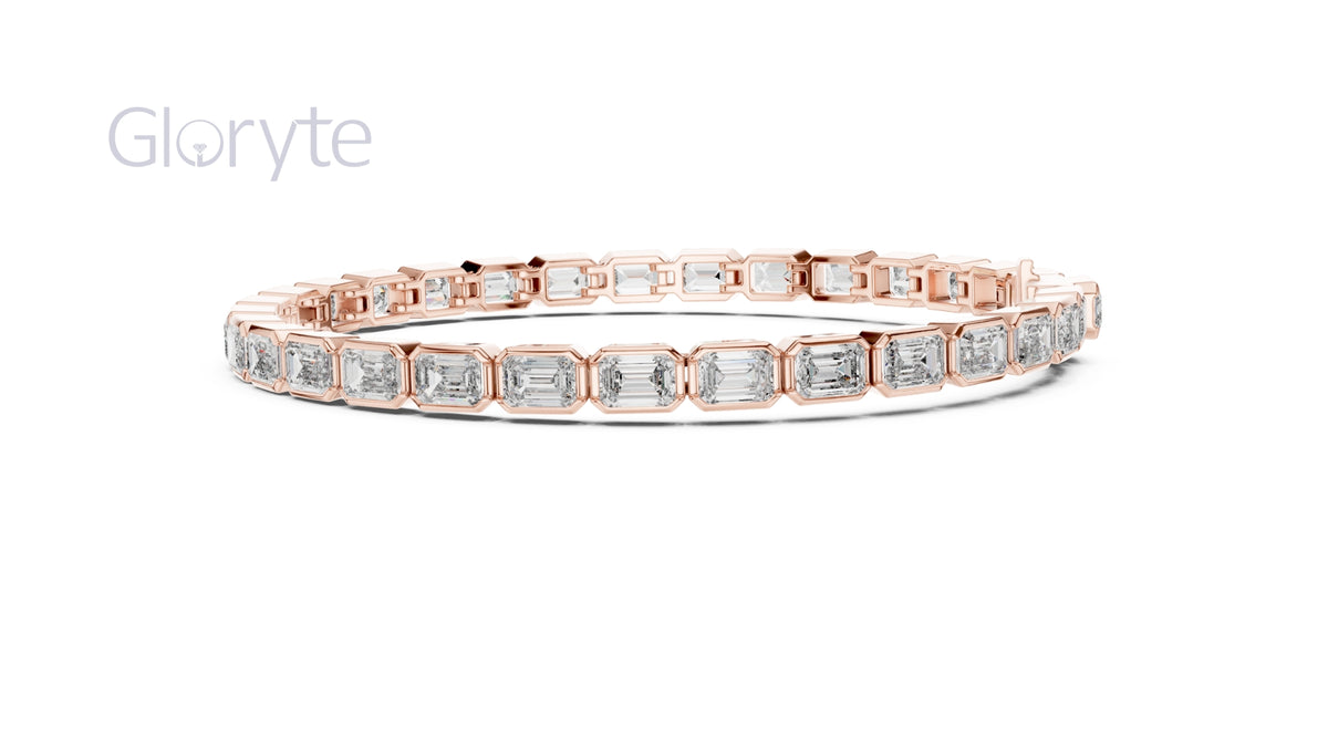 Emerald Cut Diamond Tennis Bracelet 0.30 Pointers
