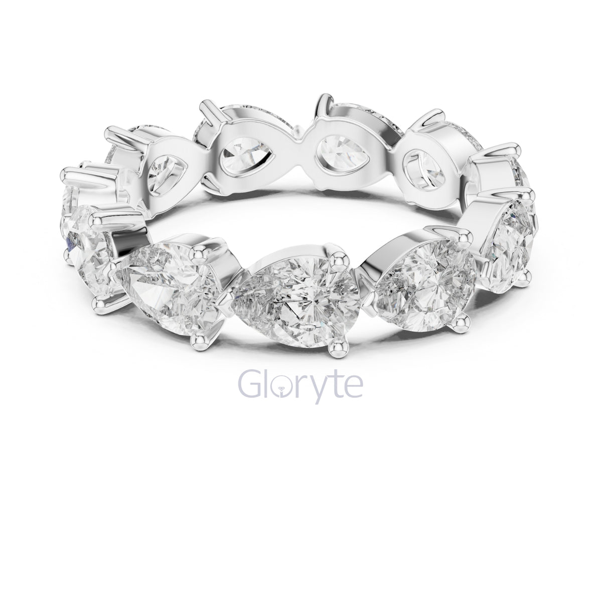 Pear Cut Diamond Eternity Band Ring