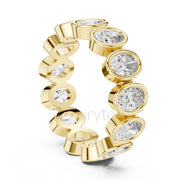 Oval Diamond Bezel-Set Eternity Band