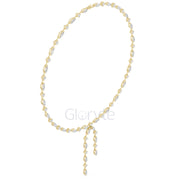 Marquise & Round Diamond Lariat Necklace