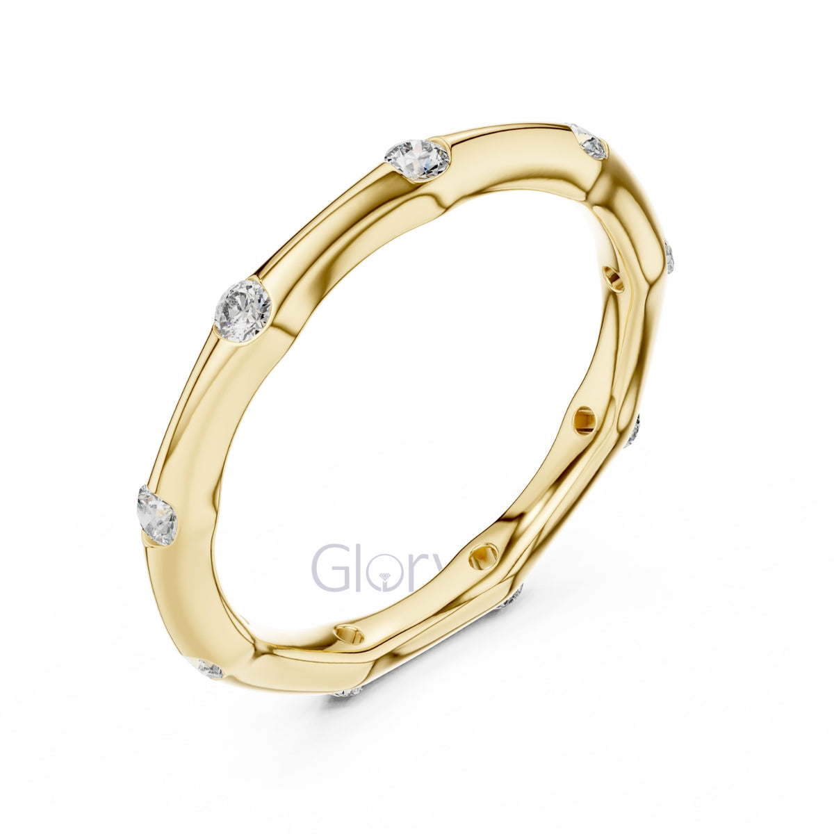 Bezel Set Diamond Stackable Ring