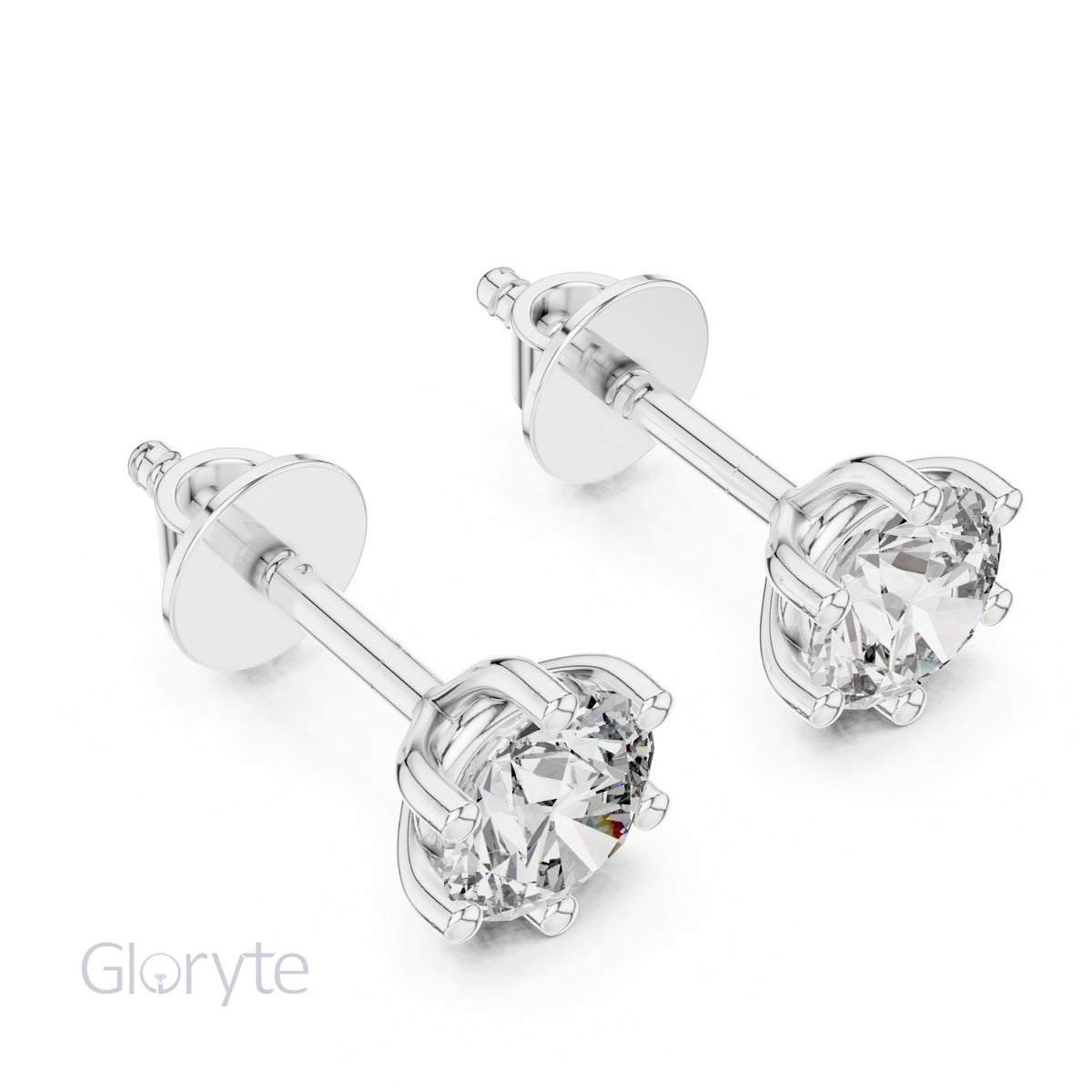 Round Brilliant Cut Diamond Stud Earrings