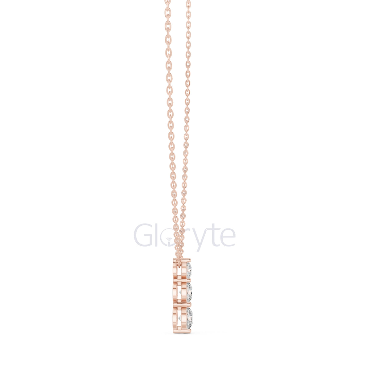Three-Stone Diamond Pendant Necklace (1.11 CT)