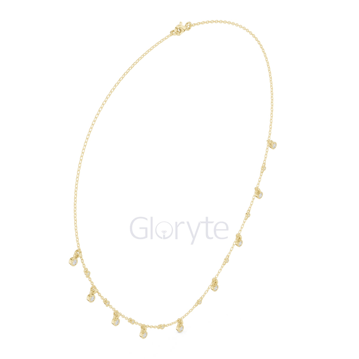 Dangling Diamond Station Necklace