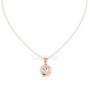 Round Halo Diamond Pendant Necklace