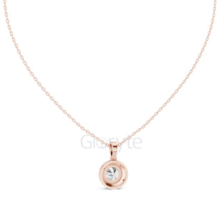 Round Halo Diamond Pendant Necklace