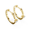 Geometric Hoop Earrings with Round Diamond Accent | Sterling Silver, 10K & 14K Gold