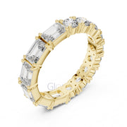 Emerald & Round Diamond Eternity Band