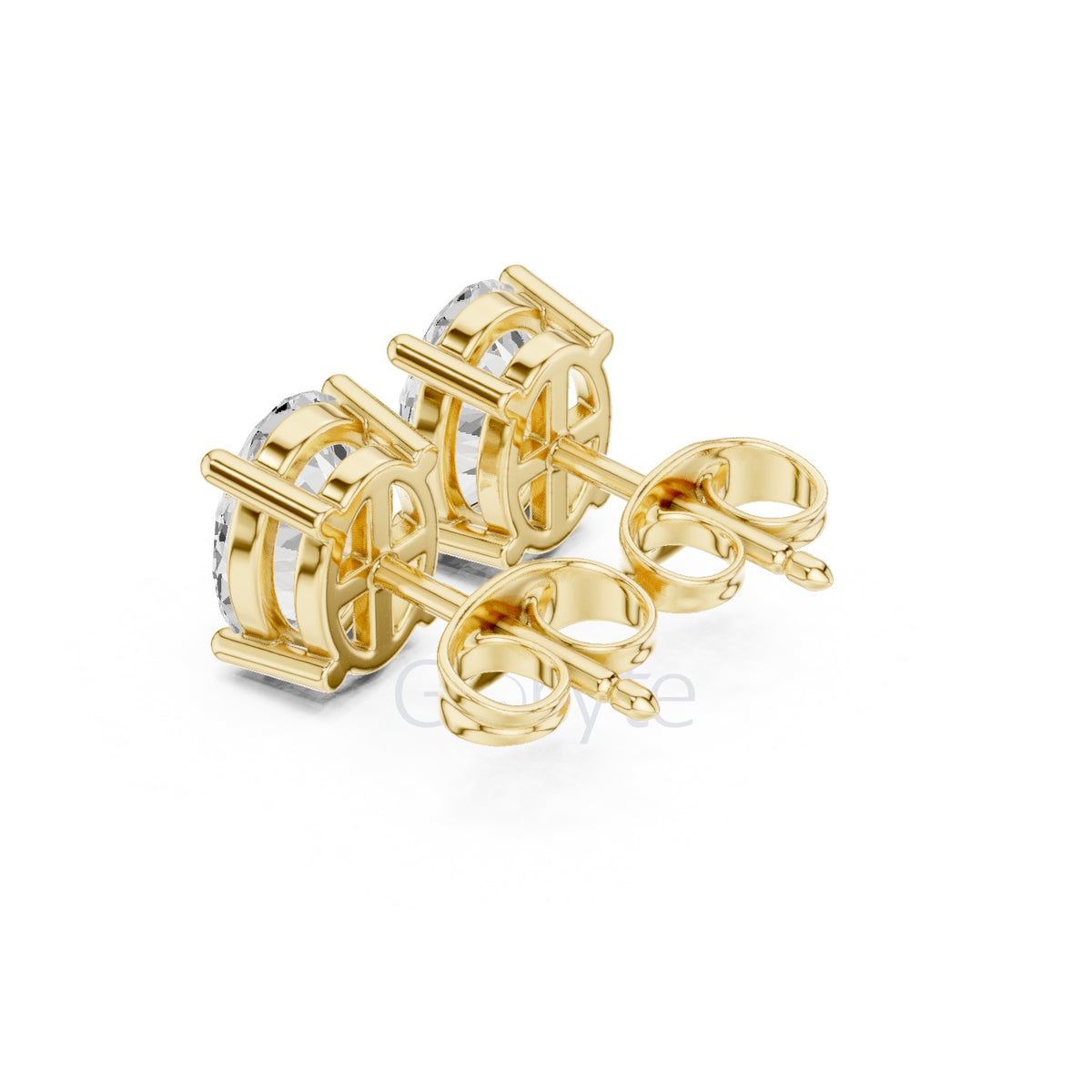 Oval Diamond Stud Earrings