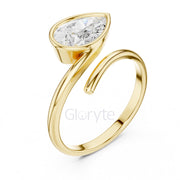 Pear Diamond Bypass Engagement Ring