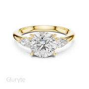 Three-Stone Engagement Ring with Pear Side Diamonds