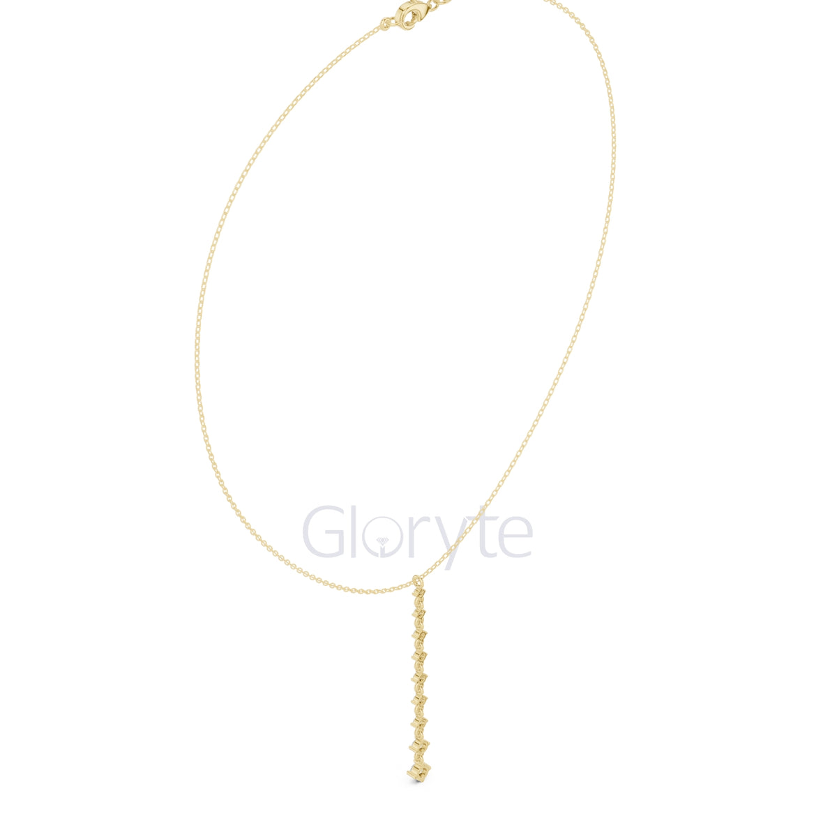 Diamond Vertical Bar Pendant Necklace